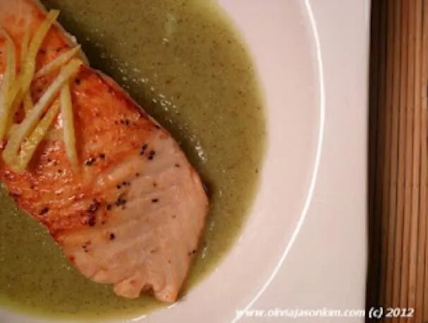 Laks på kiwi- og citronpuré